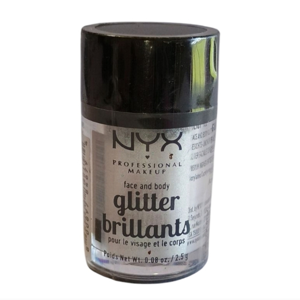 3 x NYX Glitter Brilliants Face and Body Glitter, GLI 07 Ice